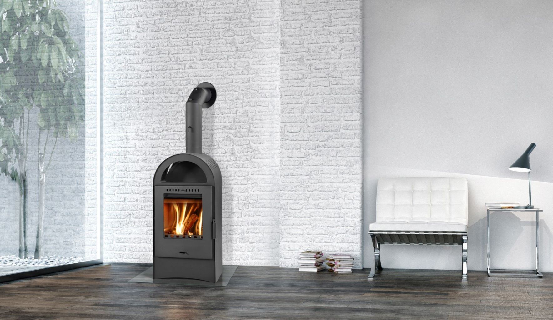 Kandalló Thorma Basel II fekete, 7,0KW, 882x421x376mm, 60 kg - Image 6