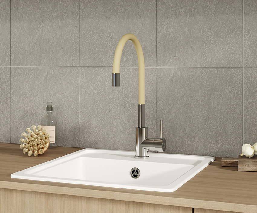 MOFÉM Infinite mosogató csaptelep, egykaros, álló, FLEXIBILIS kifolyó BÉZS 2591S280B1 - Image 2