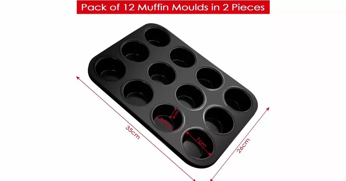 Muffin sütõforma szett Fousenuk 2 db-os-12 rekeszes tapadásmentes muffinforma - Image 2